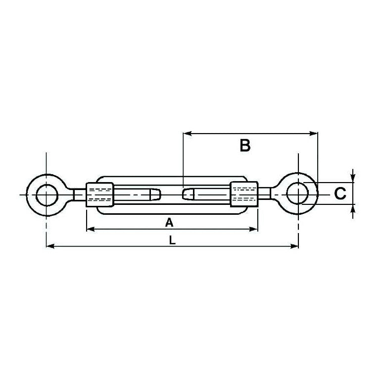 Turnbuckles with Eyes - Thread Ø 16mm 5/8" - AMAIreland - 
