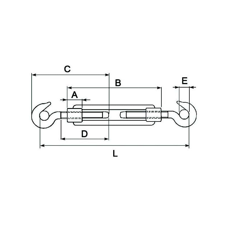 Turnbuckles with Hooks - Thread Ø 20mm 3/4" - AMAIreland - 