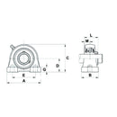UCPA Series Threaded Base Bearing Complete - UCPA207