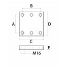 Weld on Plate for Flanged Swivel Hitch Eye M16 - AMAIreland - 