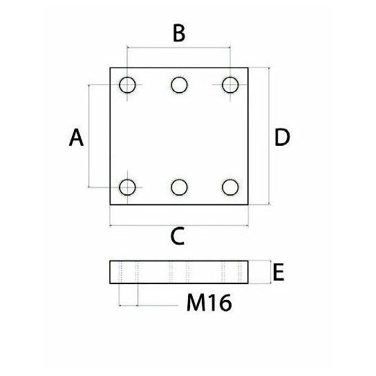 Weld on Plate for Flanged Swivel Hitch Eye M16 - AMAIreland - 