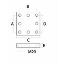 Weld on Plate for Flanged Swivel Hitch Eye M20 - AMAIreland - 