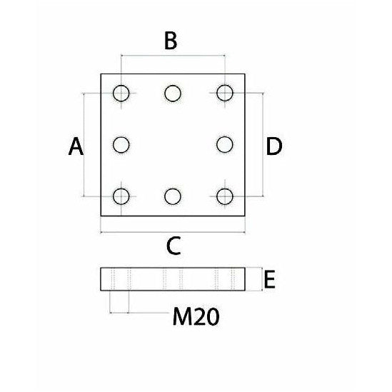 Weld on Plate for Flanged Swivel Hitch Eye M20 - AMAIreland - 