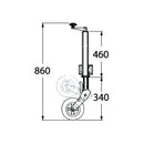 Wheel Jack with Fixing Bracket & Tilt up Wheel - Round Profile Ø60mm - AMAIreland - 