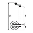 Wheel Jack with Rubber Wheel & Metal Rim Round Profile - Ø60mm - AMAIreland - 
