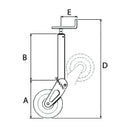 Wheel Parking Jack with Turnover Spring Locking Square Profile - Steel 230 x 60mm - AMAIreland - 