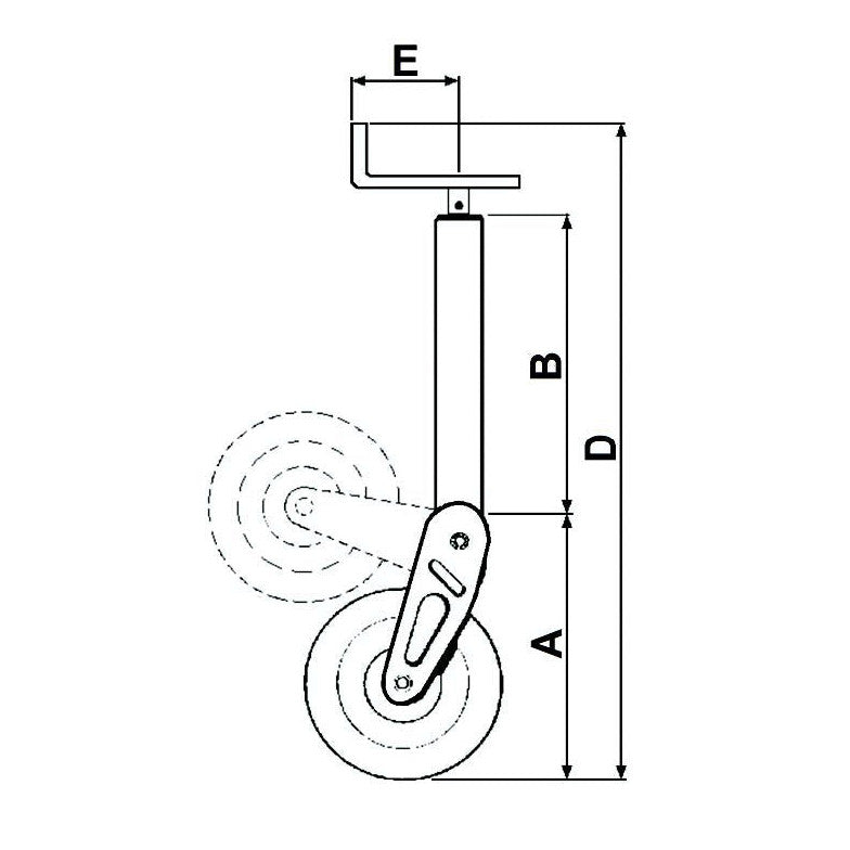 Wheel Parking Jacks with Turnover Pin Locking Square Profile - Steel 230 x 60mm - AMAIreland - 