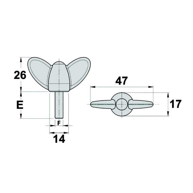 Wing Knob with Male Thread - AMAIreland - 