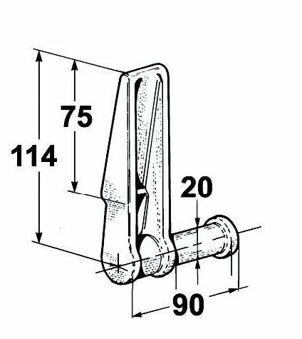 Rear Hinge - Tailboard Lug 20mm - Left