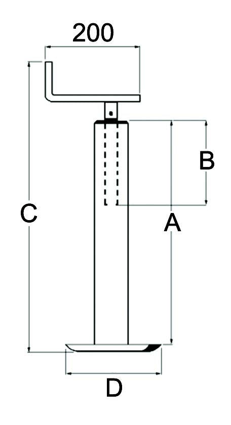 Parking Jack Square Profile - L 610mm - 600Kg