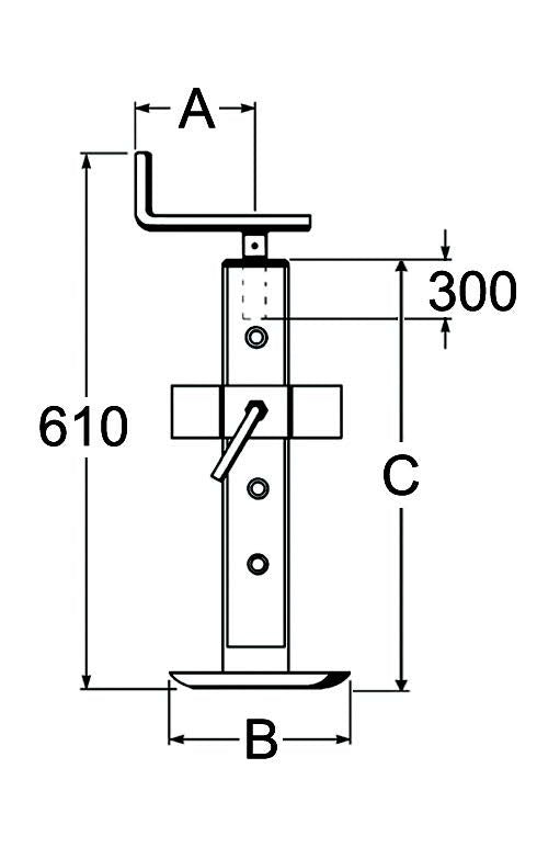 Parking Jacks with Bracket - Square Profile - 600Kg