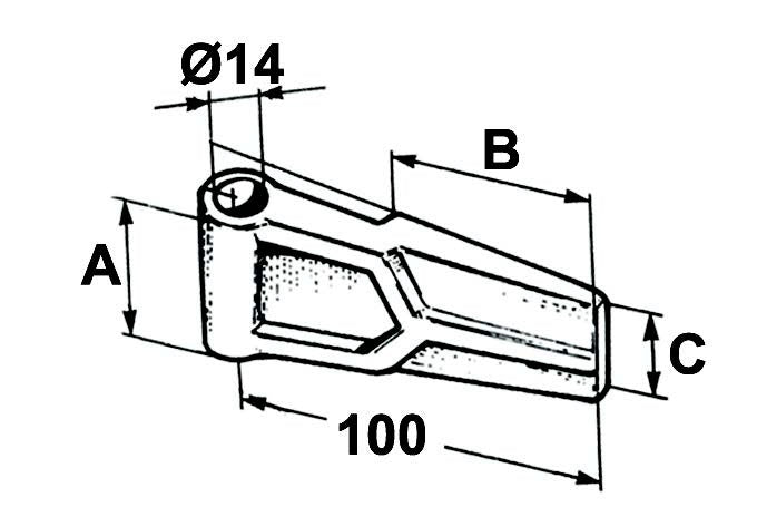 Weld On Hinge - 38mm