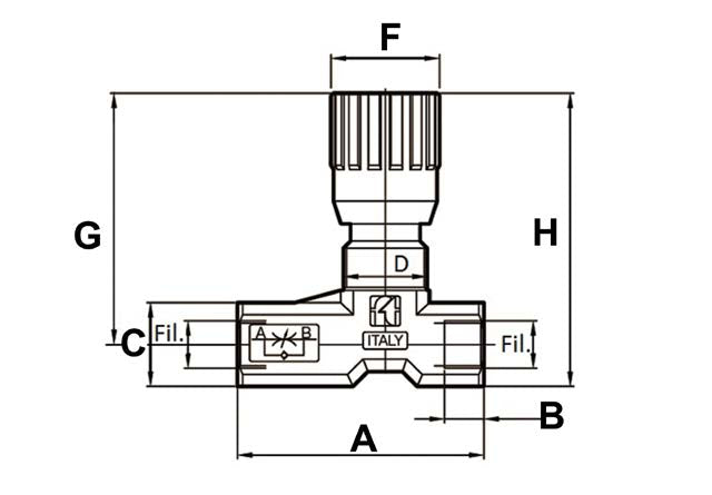 One Way Flow Control Valve 1/4"BSP