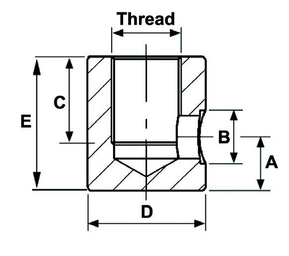 Threaded Bushing Inlet for Cylinder with Side Connection 1/2"BSP x 12mm