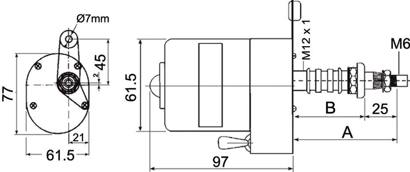 Windscreen Wiper Motors - 105° Angle