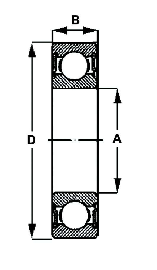 6010-ZZ Radial Ball Bearing - Steel Seal