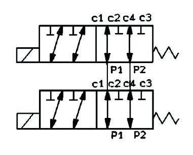 Stackable Circuit Selector Valve Double Acting - 14Way -12VDC