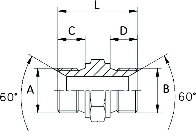 Adaptor - BSP - Equal Male / Male 1/8"