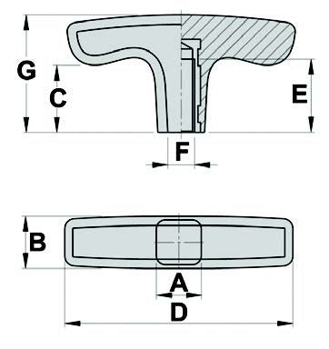 T - Handle with Female Thread M10