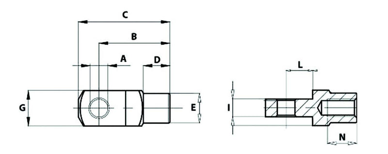 Clevis Single Leg - M12x1.75