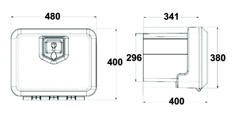 Plastic Tool Box - Single Lock - 39lt