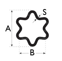 Star Profile Tubing - Walterscheid Type - Inner  - 51mm x 37mm