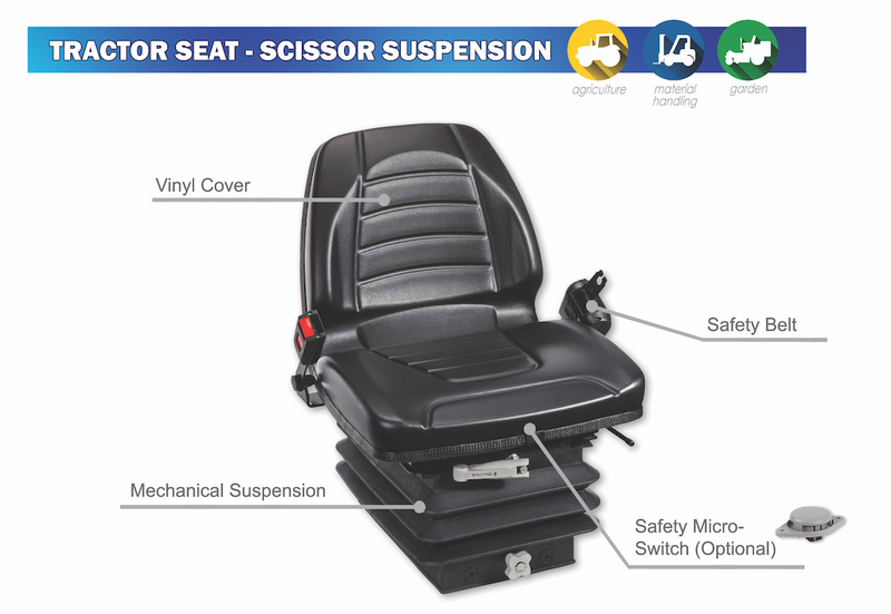 Tractor Seat - Scissor Suspension