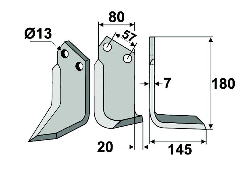 Rotovator: Blade Kit - Howard Kit Contains (L/H Blade x 10 & R/H Blade x 10)